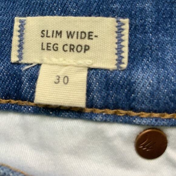 Madewell Jeans Womens 30 Slim Wide Leg Crop Button Fly Mid Wash Streetwear Denim - Picture 8 of 16